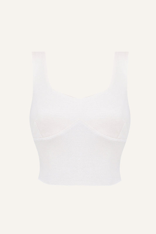 Women's Silk Sports Bra - White